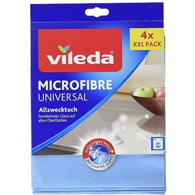 Vileda 116359 Mikrofiberduk, Blå, Paket med 4 Vileda 116359 Mikrofiberduk, Blå, Paket med 4