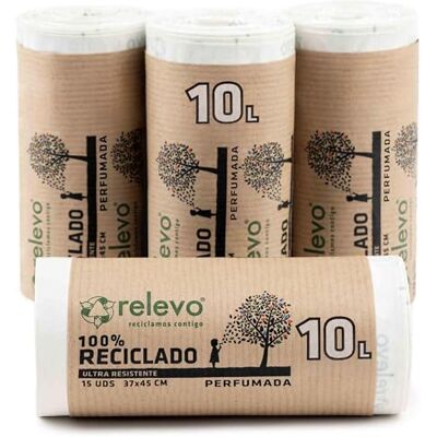 Relevo 60 stycken soppåsar 10 l – parfymerad 100% återvunna soppåsar Relevo 60 stycken soppåsar 10 l – parfymerad 100% återvunna soppåsar