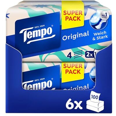 Tempo 830487 Näsdukar, Vit, 12 x 100 stycken Tempo 830487 Näsdukar, Vit, 12 x 100 stycken