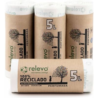 Relevo 80 stycken soppåsar 5 l – parfymerad 100% återvunna soppåsar Relevo 80 stycken soppåsar 5 l – parfymerad 100% återvunna soppåsar