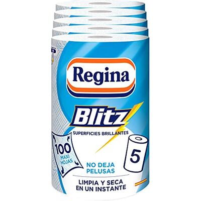 Regina Regina Blitz Kökspapper - 5 Rullar, 100 Maxi Blad, 3-Lager - Kökspapper Regina Regina Blitz Kökspapper - 5 Rullar, 100 Maxi Blad, 3-Lager - Kökspapper