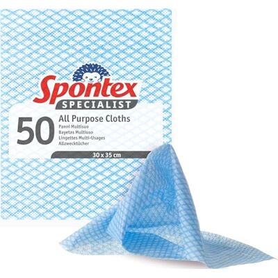 Spontex specialist trasa för alla ändamål, blå (paket med 50) Spontex specialist trasa för alla ändamål, blå (paket med 50)