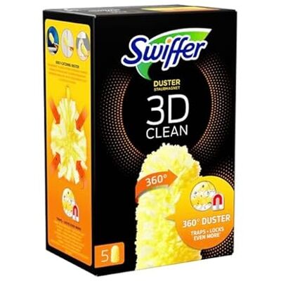 Swiffer Duster 3D-rengöringsduster ren, 30 enheter (6 x 5 enheter), fångar och behåller damm, refill Swiffer Duster 3D-rengöringsduster ren, 30 enheter (6 x 5 enheter), fångar och behåller damm, refill