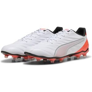 PUMA Unisex King Pro Fg/Ag fotbollssko, vit silver lysande röd, 37 EU PUMA Unisex King Pro Fg/Ag fotbollssko, vit silver lysande röd, 37 EU