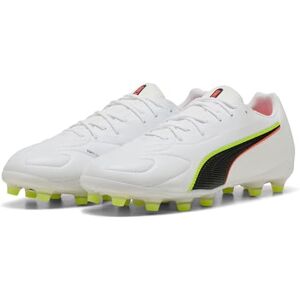 PUMA Unisex King 20 Match FG/AG fotbollssko, vitlysande röd gul varning, 9,5 UK, vit lysande röd gul varning, 44 EU PUMA Unisex King 20 Match FG/AG fotbollssko, vitlysande röd gul varning, 9,5 UK, vit lysande röd gul varning, 44 EU