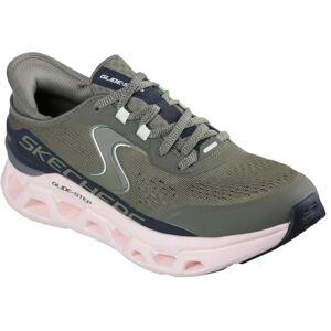 Skechers Dam Glide-Step Altus Slip-On, Oliv syntetiskt nät rosa trim, 38 EU Skechers Dam Glide-Step Altus Slip-On, Oliv syntetiskt nät rosa trim, 38 EU