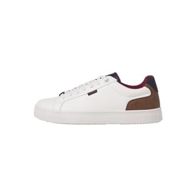 JACK & JONES JACK&JONES herr JFWLANCASTER PU-sneakers, vit/detalj: konjak, 42 EU, Vit detalj konjak, 42 EU JACK & JONES JACK&JONES herr JFWLANCASTER PU-sneakers, vit/detalj: konjak, 42 EU, Vit detalj konjak, 42 EU
