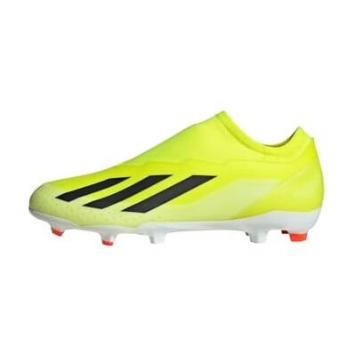 adidas Unisex Vuxen X Crazyfast League Laceless Firm Ground Boots, Solar Yellow/Core Black/Cloud White, 41 1/3 EU adidas Unisex Vuxen X Crazyfast League Laceless Firm Ground Boots, Solar Yellow/Core Black/Cloud White, 41 1/3 EU
