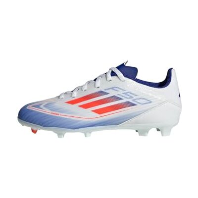 adidas F50 League Football Boots Firm Ground fotbollsskor unisex vuxna, Cloud White Solar Red Lucid Blue, 33 EU adidas F50 League Football Boots Firm Ground fotbollsskor unisex vuxna, Cloud White Solar Red Lucid Blue, 33 EU