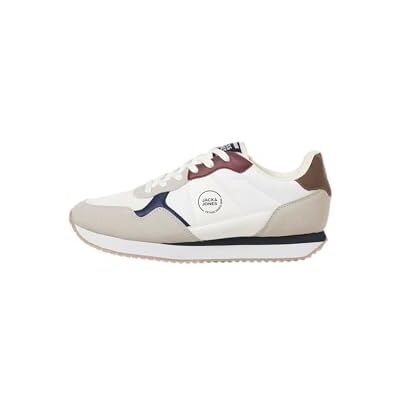 JACK & JONES Sneaker, Jfwrobin Combo Ln-sneakers för män, vit, 42 EU JACK & JONES Sneaker, Jfwrobin Combo Ln-sneakers för män, vit, 42 EU