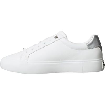 Calvin kvinnors spets up sneaker med silver BT CK HW0HW02678 låg topp, vit (ljus vit/silver), 6,5, Vit ljus vit silver, 39.5 EU Calvin kvinnors spets up sneaker med silver BT CK HW0HW02678 låg topp, vit (ljus vit/silver), 6,5, Vit ljus vit silver, 39.5 EU