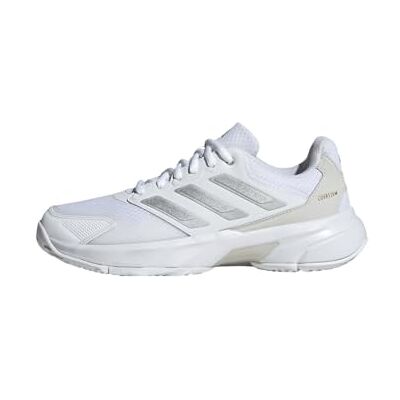 adidas dam Courtjam Control 3 Tennis Shoes, Cloud White/Silver Metallic/Grey One, 40 2/3 EU adidas dam Courtjam Control 3 Tennis Shoes, Cloud White/Silver Metallic/Grey One, 40 2/3 EU