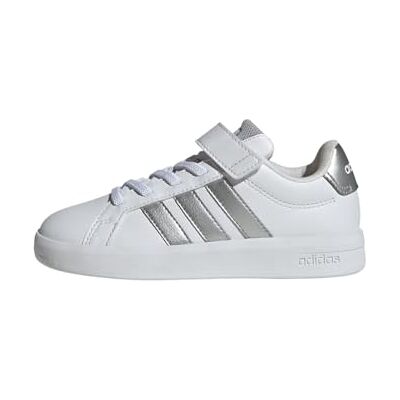adidas unisex barn Grand Court 3.0 Children Shoes, Ftwr White/Silver Met./Silver Met., 34 EU adidas unisex barn Grand Court 3.0 Children Shoes, Ftwr White/Silver Met./Silver Met., 34 EU