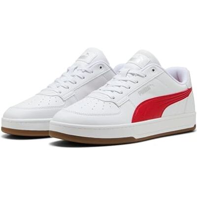 PUMA Unisex Caven 2.0 Sneaker, For All Time röd vit Silver Gum, 37.5 EU PUMA Unisex Caven 2.0 Sneaker, For All Time röd vit Silver Gum, 37.5 EU