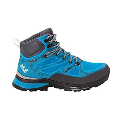 Jack Wolfskin Män Force Striker Texapore Mid M promenadsko, Blå lime, 42.5 EU Jack Wolfskin Män Force Striker Texapore Mid M promenadsko, Blå lime, 42.5 EU