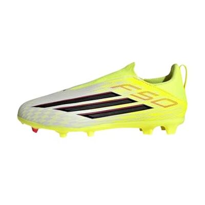 adidas unisex barn F50 LEAGUE Laceless Firm Ground/Multi Ground Football Boots Kids, team solar yellow 2/core black/lucid red, 30 EU adidas unisex barn F50 LEAGUE Laceless Firm Ground/Multi Ground Football Boots Kids, team solar yellow 2/core black/lucid red, 30 EU