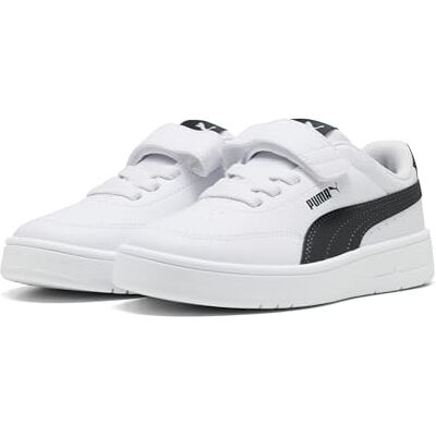 PUMA Unisex Barn Court Classic Clean Ac+ Ps Sneaker, vit svart, 28 EU PUMA Unisex Barn Court Classic Clean Ac+ Ps Sneaker, vit svart, 28 EU