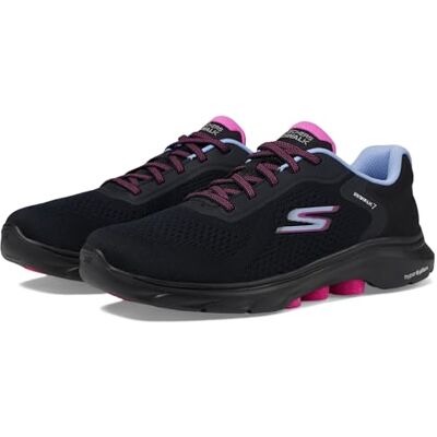 Skechers dam Go Walk 7 Cosmic Waves atletisk promenadsneaker, Svart/Multi, 40 EU Skechers dam Go Walk 7 Cosmic Waves atletisk promenadsneaker, Svart/Multi, 40 EU