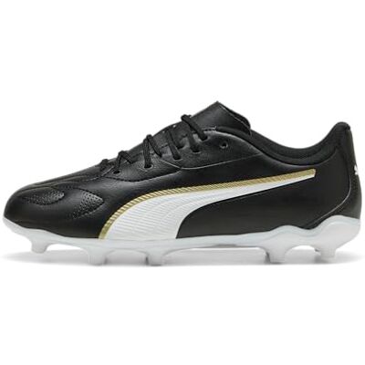 PUMA King 20 Play FG/AG JR fotbollssko, svart vitt guld, 4 UK, svart vit guld, 4 UK PUMA King 20 Play FG/AG JR fotbollssko, svart vitt guld, 4 UK, svart vit guld, 4 UK