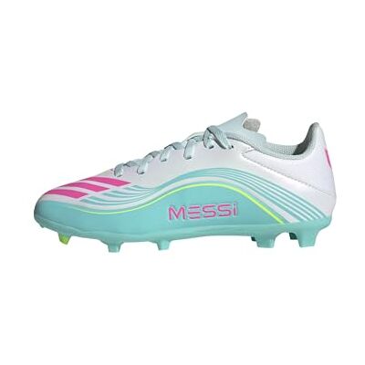 adidas unisex barn F50 MESSI LEAGUE Firm Ground/Multi Ground Football Boots Kids, ftwr white/lucid pink/flash aqua, 37 1/3 EU adidas unisex barn F50 MESSI LEAGUE Firm Ground/Multi Ground Football Boots Kids, ftwr white/lucid pink/flash aqua, 37 1/3 EU