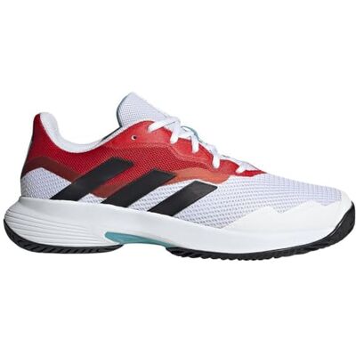 adidas För Män CourtJam Control Tennis Shoes, Cloud White / Core Black / Scarlet, 40 EU adidas För Män CourtJam Control Tennis Shoes, Cloud White / Core Black / Scarlet, 40 EU