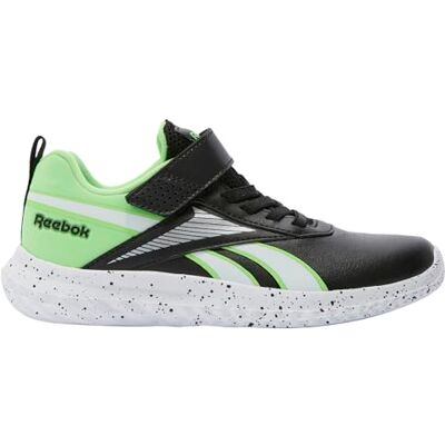 Reebok Pojkar Rush Runner Syn elastisk spets & Top Strap sneakers, Svart sollime Ftwrwhite, 30.5 EU Reebok Pojkar Rush Runner Syn elastisk spets & Top Strap sneakers, Svart sollime Ftwrwhite, 30.5 EU