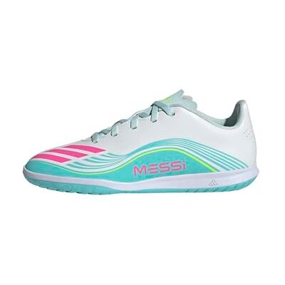 adidas unisex barn F50 MESSI CLUB Indoor Football Shoes Kids, ftwr white/lucid pink/flash aqua, 38 EU adidas unisex barn F50 MESSI CLUB Indoor Football Shoes Kids, ftwr white/lucid pink/flash aqua, 38 EU