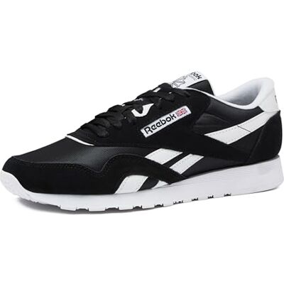 Reebok Klassiska nylonsneakers för män, Core svart/skodon vit/skodon vit, 43 EU Reebok Klassiska nylonsneakers för män, Core svart/skodon vit/skodon vit, 43 EU