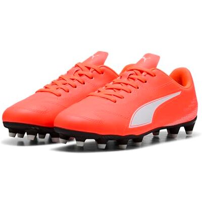 PUMA Unisex barn Vitoria Ii Fg/Ag Jr fotbollssko, Glödande röd vit, 5 UK PUMA Unisex barn Vitoria Ii Fg/Ag Jr fotbollssko, Glödande röd vit, 5 UK