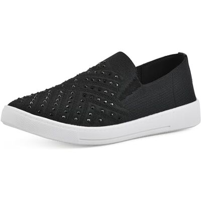 WHITE MOUNTAIN Vitt berg kvinnors uppväxande sneaker, Svart tyg, 40 EU WHITE MOUNTAIN Vitt berg kvinnors uppväxande sneaker, Svart tyg, 40 EU