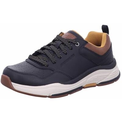 Skechers Benago Treno sneakers för män, Svart läder, 41 EU Skechers Benago Treno sneakers för män, Svart läder, 41 EU