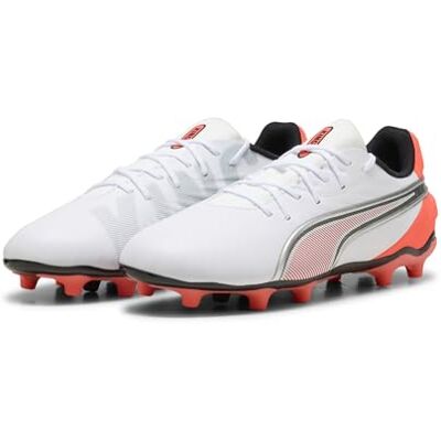 PUMA King Match FG/AG JR fotbollssko, vit-glödande röd svart silver, 5,5 UK, vit lysande röd svart silver, 38.5 EU PUMA King Match FG/AG JR fotbollssko, vit-glödande röd svart silver, 5,5 UK, vit lysande röd svart silver, 38.5 EU