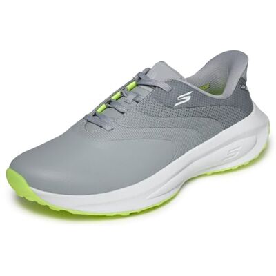 Skechers GO herr syntetisk övre snörning spike less golfsko, grå/vit/lime, 11 UK Skechers GO herr syntetisk övre snörning spike less golfsko, grå/vit/lime, 11 UK