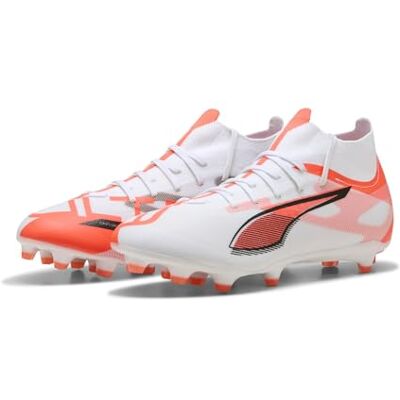 PUMA Unisex Ultra 5 Match+ FG/AG fotbollssko, vit svart-lysande röd, 11 UK, vit svart glödande röd, 46 EU PUMA Unisex Ultra 5 Match+ FG/AG fotbollssko, vit svart-lysande röd, 11 UK, vit svart glödande röd, 46 EU
