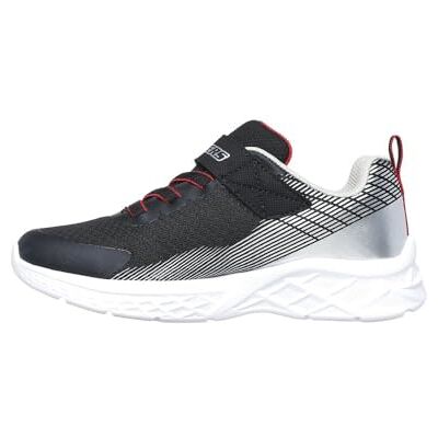 Skechers Unisex träningsskor för barn pojkar, Svart textil syntetisk silver röd trim, 36 EU Skechers Unisex träningsskor för barn pojkar, Svart textil syntetisk silver röd trim, 36 EU