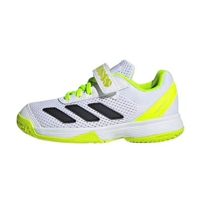 adidas Unisex – Barn Courtflash Kids Comfort Closure Tennis Shoes, Cloud White/Core Black/Lucid Lemon, 29 EU adidas Unisex – Barn Courtflash Kids Comfort Closure Tennis Shoes, Cloud White/Core Black/Lucid Lemon, 29 EU