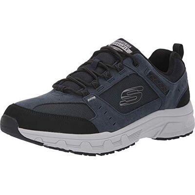 Skechers herr Oak Canyon Sneaker, Marinblå läder PU nät svart trim, 39 EU Skechers herr Oak Canyon Sneaker, Marinblå läder PU nät svart trim, 39 EU