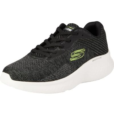 Skechers Skech-lite Pro Faregrove träningsskor för män, Svart cirkulär stickad syntetisk lime trim, 45.5 EU Skechers Skech-lite Pro Faregrove träningsskor för män, Svart cirkulär stickad syntetisk lime trim, 45.5 EU