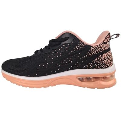 GANNOU Dam Air atletiska löparskor mode sport gym jogging tennis fitness sneaker US 5,5-11, Persika svart, 36 EU GANNOU Dam Air atletiska löparskor mode sport gym jogging tennis fitness sneaker US 5,5-11, Persika svart, 36 EU