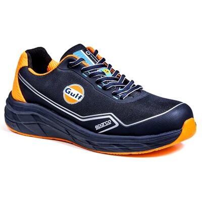 Sparco Teamwork Gulf Mirage säkerhetsskor för män S1PS ESD HRO låg. Ultralätt, med EVA-dämpning, ventilerande 3D-yttermaterial. Officiell livrea Gulf. EU 42 Sparco Teamwork Gulf Mirage säkerhetsskor för män S1PS ESD HRO låg. Ultralätt, med EVA-dämpning, ventilerande 3D-yttermaterial. Officiell livrea Gulf. EU 42