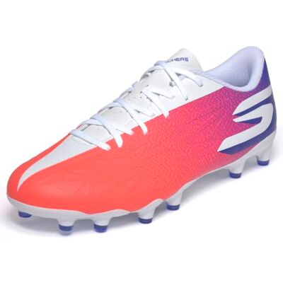 Skechers SKX_2 Jr ungdom IC herr-prestanda fotboll träningsskor skor, Blå syntetisk/rosa kant, 38 EU Skechers SKX_2 Jr ungdom IC herr-prestanda fotboll träningsskor skor, Blå syntetisk/rosa kant, 38 EU