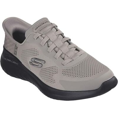 Skechers Bounder 2.0 Emerged Slip-in sneakers för män, gymnastikskor, Taupe Mesh Synthetic Black Trim, 39 EU Skechers Bounder 2.0 Emerged Slip-in sneakers för män, gymnastikskor, Taupe Mesh Synthetic Black Trim, 39 EU