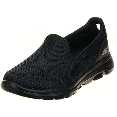 Skechers Dam Go Walk 5 Sneakers - Svart Bred Skechers Dam Go Walk 5 Sneakers - Svart Bred