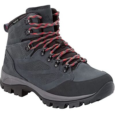 Jack Wolfskin Unisex Rebellion Texapore Mid W promenadsko, Grå röd, 40 EU Jack Wolfskin Unisex Rebellion Texapore Mid W promenadsko, Grå röd, 40 EU