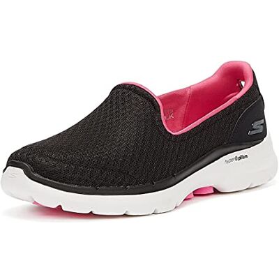 Skechers dam Go Walk 6-Big Splash Sneaker, Svart textiltrim, 35.5 EU Skechers dam Go Walk 6-Big Splash Sneaker, Svart textiltrim, 35.5 EU