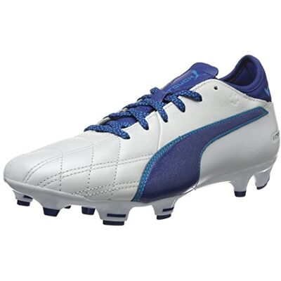 PUMA herr Evotouch 3 Lth Fg fotbollsskor, Vit vit äkta blå blå Danube 02-39 EU PUMA herr Evotouch 3 Lth Fg fotbollsskor, Vit vit äkta blå blå Danube 02-39 EU