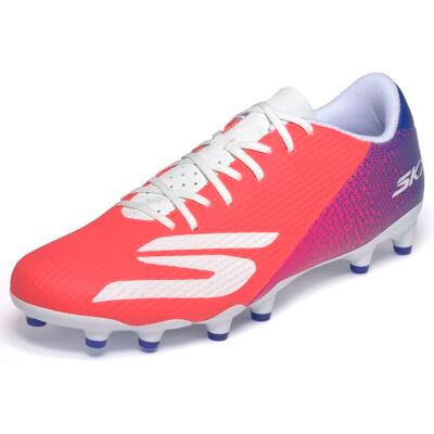 Skechers Skx_2 Academy AG fotbollsskor för män, Blue Syntetic/Pink Trim, 5 UK Skechers Skx_2 Academy AG fotbollsskor för män, Blue Syntetic/Pink Trim, 5 UK