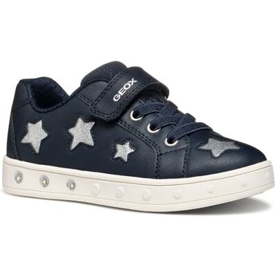 Geox Mädchen J Skylin Girl B Sneaker, Marinsilver, 33 EU Geox Mädchen J Skylin Girl B Sneaker, Marinsilver, 33 EU