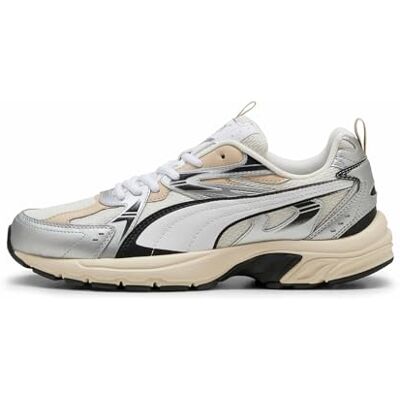 PUMA Unisex Milenio Tech Sneaker, Varm vit vit Silver, 43 EU PUMA Unisex Milenio Tech Sneaker, Varm vit vit Silver, 43 EU