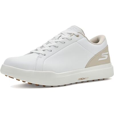 Skechers Avslappnad passform: GO Drive 6 vattentäta golfskor för män, vit/naturlig, 46 EU Skechers Avslappnad passform: GO Drive 6 vattentäta golfskor för män, vit/naturlig, 46 EU
